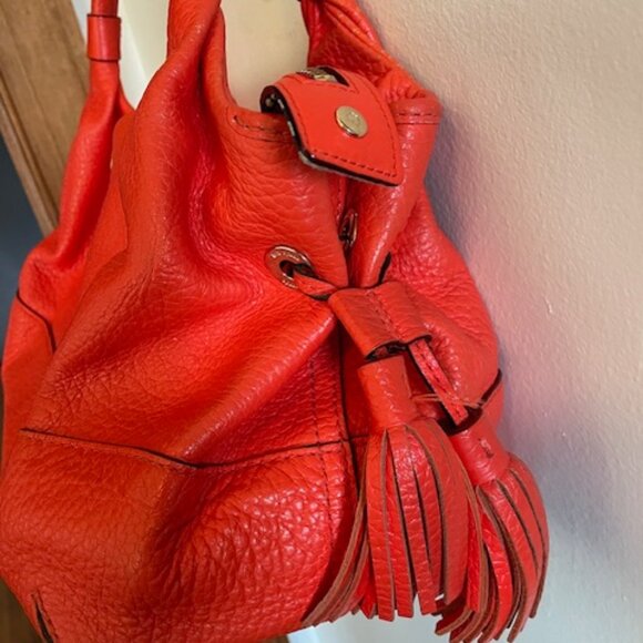 KATE SPADE Orange Leather Stevie Southport Avenue Flame Satchel - Picture 13 of 17